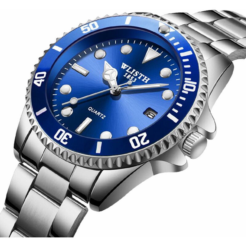 

WLISTH S526 Reloj de pareja Romantico Reloj de pulsera analogico de cuarzo para el y para ella Reloj de vestir clasico para amantes con calendario /