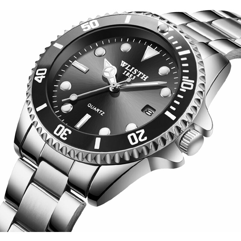 

WLISTH S526 Reloj de pareja Romantico Reloj de pulsera analogico de cuarzo para el y para ella Reloj de vestir clasico para amantes con calendario /