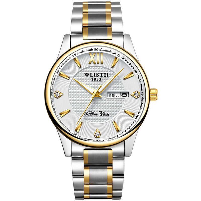 

WLISTH S901 Reloj de pareja clasico y elegante Reloj de pulsera de cuarzo multifuncional para el y para ella Reloj de vestir informal de negocios