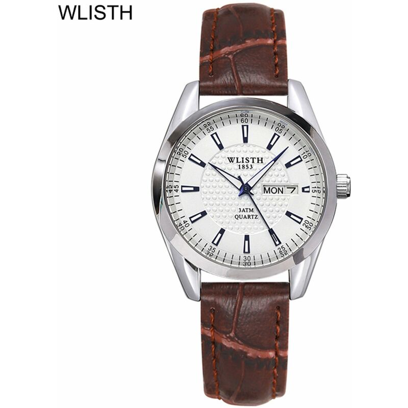 

WLISTH S903 Reloj clasico para pareja Minimalista Reloj de pulsera de cuarzo para el y para ella Reloj de vestir informal de negocios para hombres y