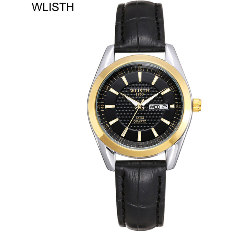 

WLISTH S903 Reloj clasico para pareja Minimalista Reloj de pulsera de cuarzo para el y para ella Reloj de vestir informal de negocios para hombres y