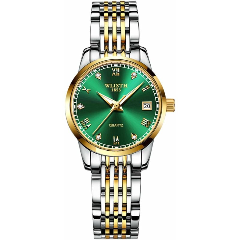 

WLISTH S931 Elegante Reloj clasico para parejas Reloj de pulsera de cuarzo multifuncional para el y para ella 30M Reloj de vestir informal de