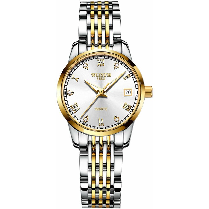 

WLISTH S931 Elegante Reloj clasico para parejas Reloj de pulsera de cuarzo multifuncional para el y para ella 30M Reloj de vestir informal de