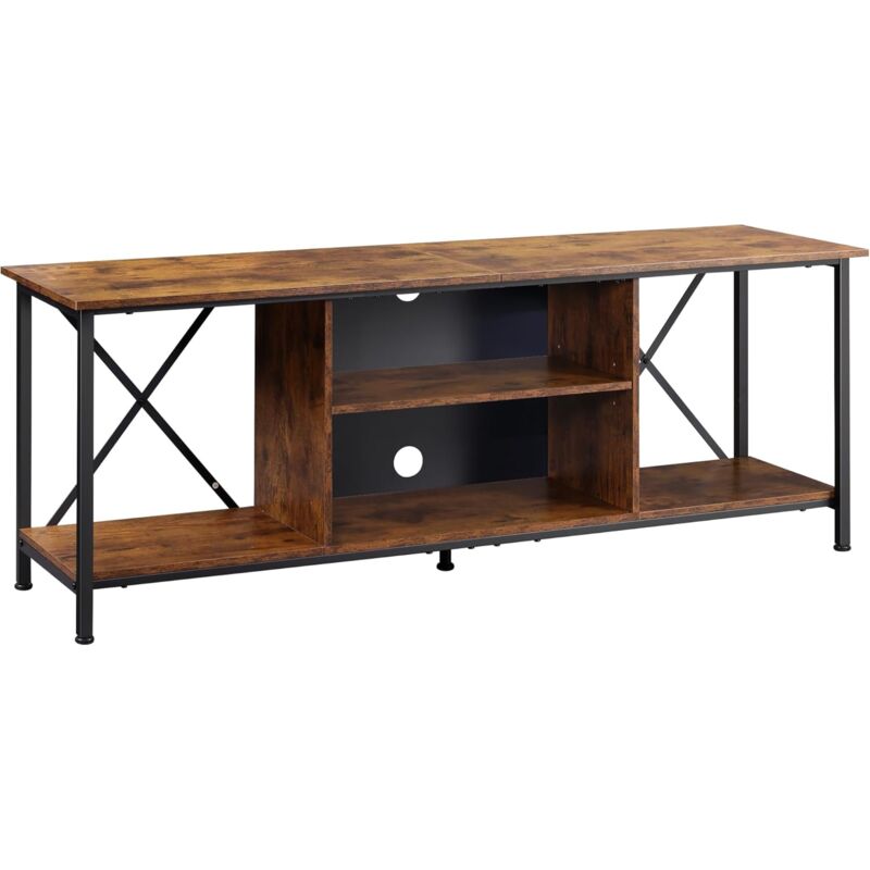 Wlive - Meuble tv 2 étagères pour télévision 55 pouces, style industriel