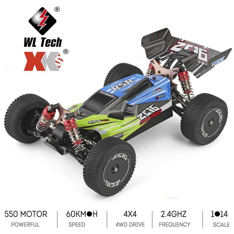 

Wltoys XKS 144001 1/14 Coche RC Coche de carreras de alta velocidad 2200 mAh Bateria 60 km / h 2,4 GHz RC Buggy 4WD Off-Road Drift Car RTR, Verde,