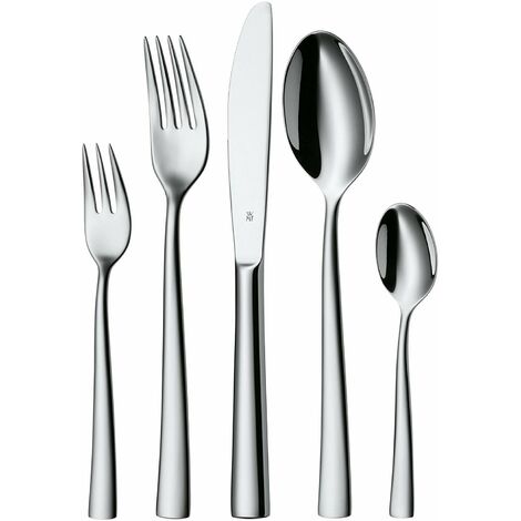 WMF 1166916040 Philadelphia Set posate 30 pezzi per 6 persone, acciaio inox Cromargan 18/10 lucido, Acciaio Inossidabile, Silver, 44 x 27 x 5 cm, 30 unità