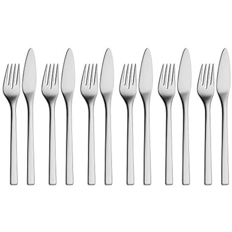 WMF 1181356346 Stratic - Servizio di posate da pesce in acciaio Cromargan Protect, 12 pezzi