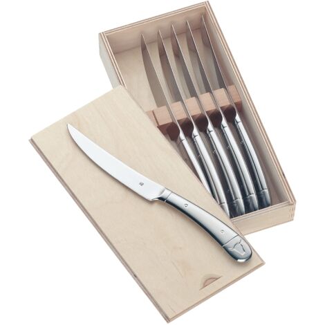 WMF Coltelli Bistecca Acciaio Inox 6 Persone, Metallo, Silver, 6 Pezzi