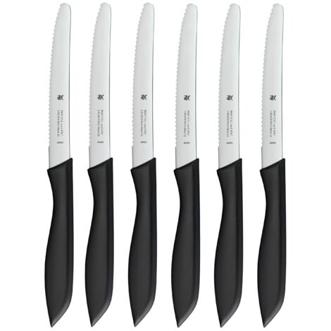 WMF Coltelli da Colazione, set da 6 pezzi, Lama in Acciaio Inox, 23 cm, Nero,1896499990