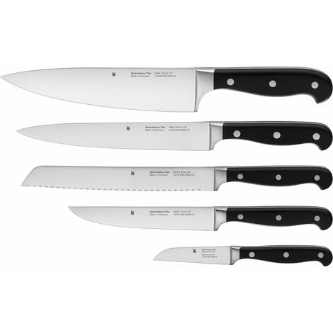 WMF Coltello Set Classe Plus Performance Cut, Acciaio Inox, Nero, Set 5 Pezzi