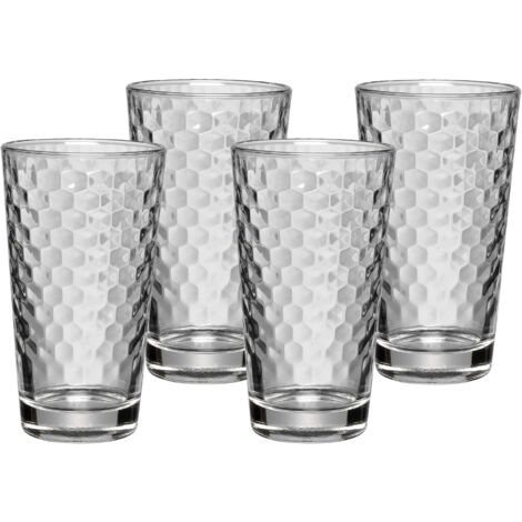 WMF Latte Macchiato Occhiali Set di 4 Pezzi di Vetro Struttura a Nido d' Ape Lavabile in lavastoviglie