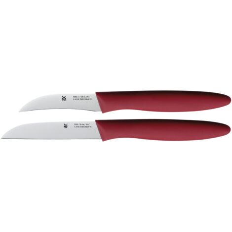 WMF Set di coltelli, 2 Pezzi, spelucchino e Coltello da Verdura, Lama in Acciaio, Manico in plastica, Rosso