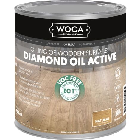 Woca Diamant Aktiv Öl Holzbodenöl Pflegeöl für alle Holzarten natur 0,75 Liter