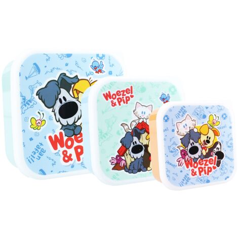 Woezel & Pip 3-in-1 Snackbox Set – Fresh Bites für die Schule und Ausflüge