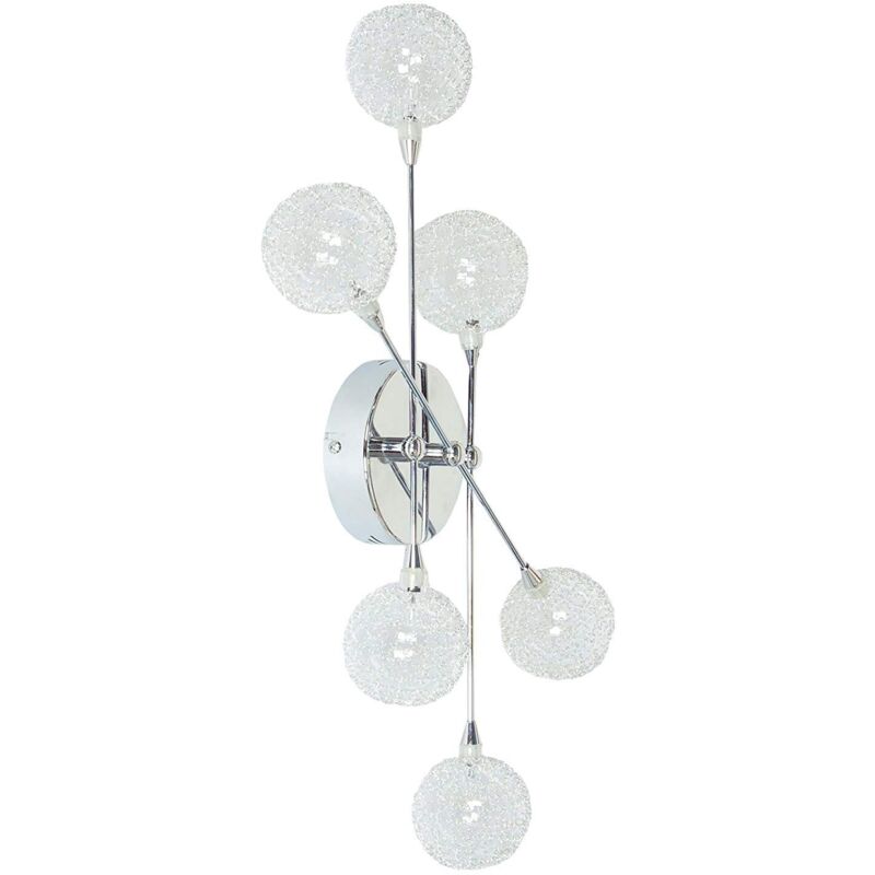 Wofi 4360.06.01.0000 - Lampada da paretecromata a 6 luci, larghezza: 24 cm, altezza: 44 cm, sporgenza: 7 cm [Classe di efficienza energetica C]