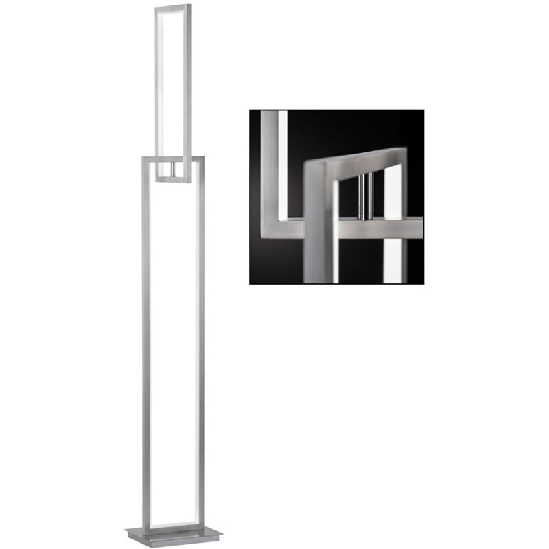 Lampe sur pied Lampe de salle à manger pivotante Lampe design avec variateur à pied, métal argenté, led 37W 3500lm 3000K, LxlxH 22x18x146 cm Wofi