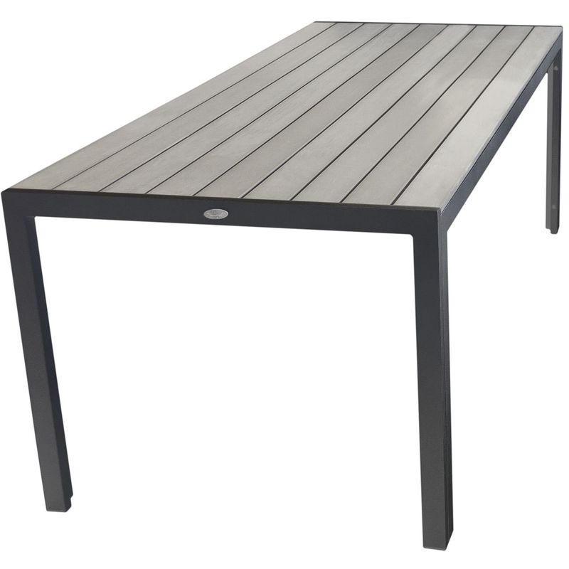 Wohaga Xxl Gartentisch Aluminium Polywood Non Wood Tischplatte Smoked Grey 205x90cm Gestell Anthrazit 48194