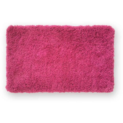 WOHNDIRECT Tappetini da bagno a pelo lungo MALMÖ - 1 pezzo 60x80 cm, Rosa