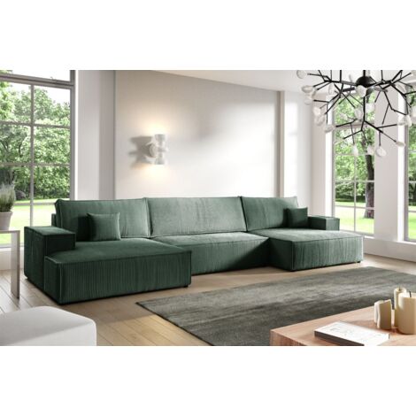 Wohnlandschaft Schlafsofa CORUNIA Stoff Poso Grün
