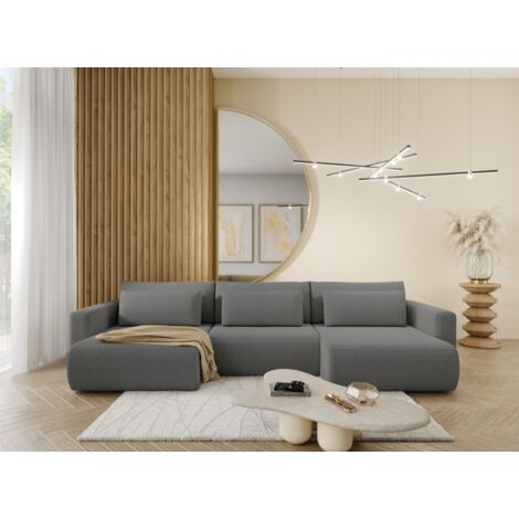 Wohnlandschaft Sofa mit Schlaffunktion CHAIRA Stoff Curio Dunkelgrau