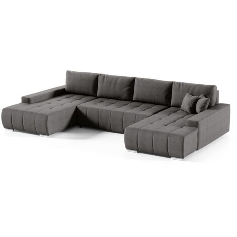 Wohnlandschaft Sofa mit Schlaffunktion VOGAR Stoff Aulla Beigebraun