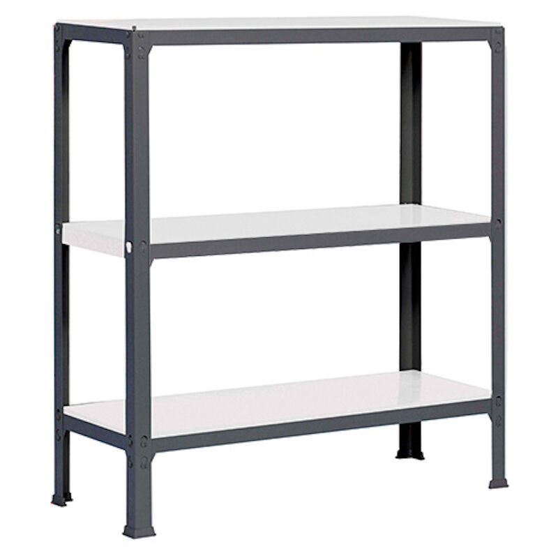 Tagère de vie living koala metal avec 3 étagères HxLxP 90x100x30cm Charge du compartiment 150kg Anthracite/blanc