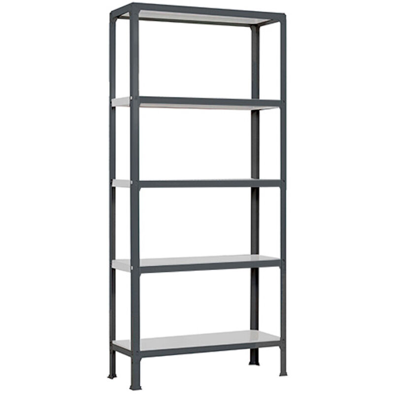 Étagère de vie LIVING KOALA METAL avec 5 étagères HxLxP 180x80x30cm Charge du compartiment 150kg Anthracite/blanc