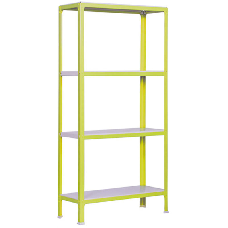 Tagère de vie living koala metal avec 4 étagères HxLxP 160x80x30cm Charge du compartiment 150kg Vert/Blanc