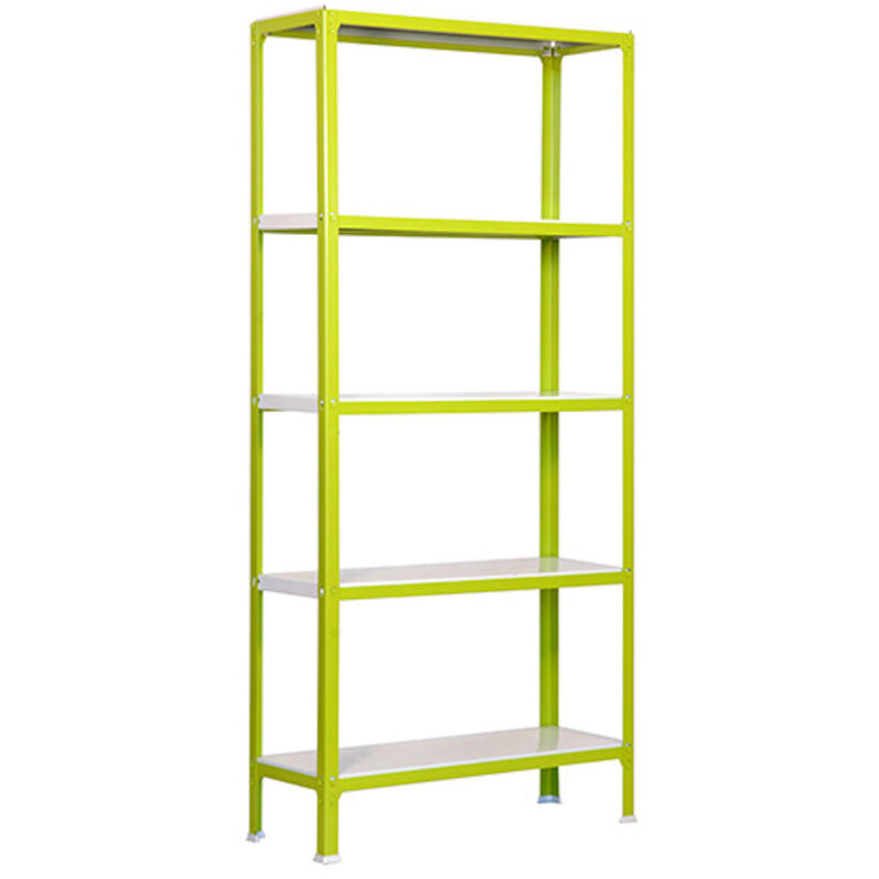 Tagère de vie living koala metal avec 5 étagères HxLxP 180x100x30cm Charge du compartiment 150kg Vert/Blanc