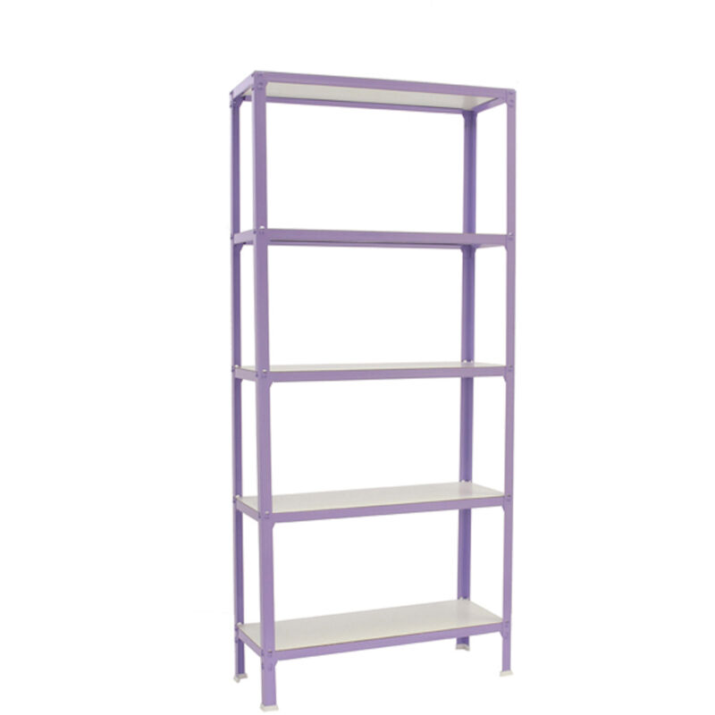 Tagère de vie living koala wood avec 5 étagères HxLxP 180x100x30cm Charge du compartiment 150kg Violet/Blanc