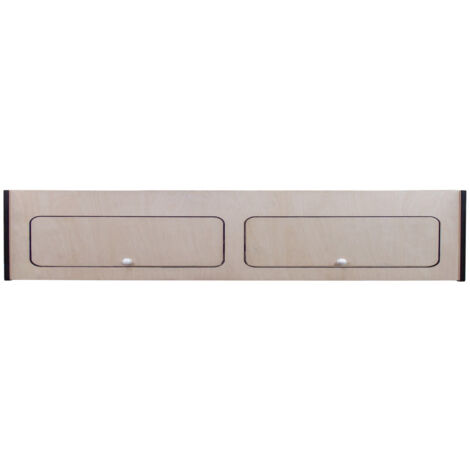 Wohnwagen Hängeschrank mit schwarzem Rand 120cm x 25cm x 25cm Birkensperrholz