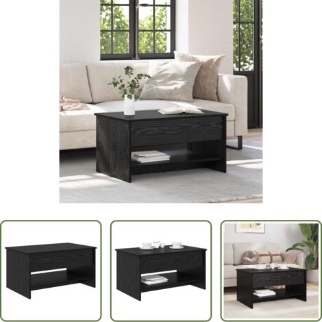 Wohnzimmer - Couchtisch Schwarz Eichen-Optik 80 x 50,5 x 41,5 cm