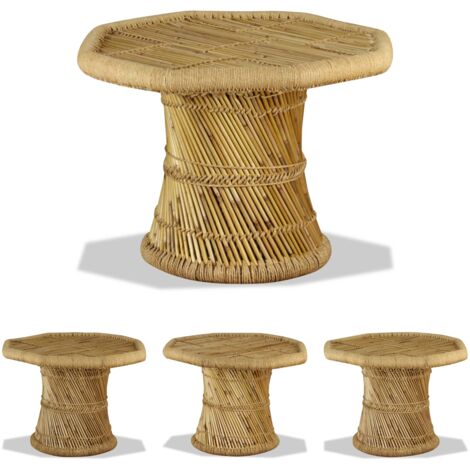 Wohnzimmer Couchtisch - vidaXL Couchtisch Bambus Achteckig 60x60x45 cm - Beistelltisch