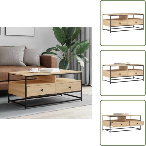 Wohnzimmer Couchtisch - vidaXL Couchtisch Sonoma-Eiche 100x51x45 cm Holzwerkstoff - Stauraum Couchtisch