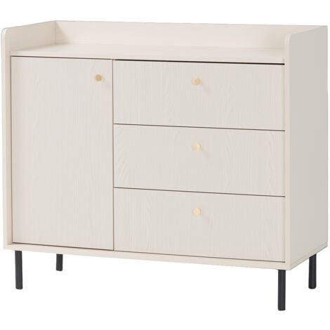 Wohnzimmer Kommode 103cm Breite in sandbeige, 3 Schubladen GORICA-133