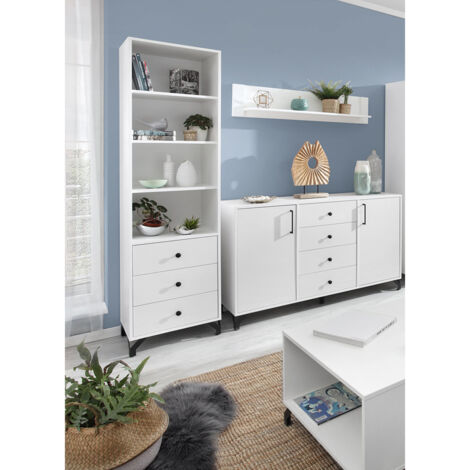 Wohnzimmer Set mit Couchtisch weiß BEND-133, 4-teilig