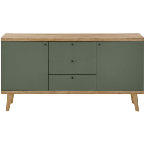 Wohnzimmer Sideboard, 160cm in Eiche mit grün AVEZZANO-61 Modern
