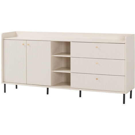 Wohnzimmer Sideboard 193cm Breite in sandbeige, 2-türig und 3 Schubladen - GORICA-133