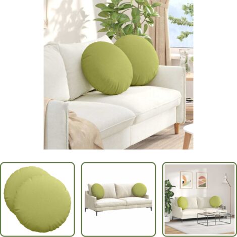 Wohnzimmer -  Sitzkissen 2 pcs Hellgrün Ø50 x 19 cm Stoff