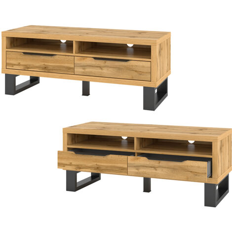 Wohnzimmer TV Lowboard in Wotan Eiche Nb. HENDERSON-83, B/H/T ca. 124/50/50 cm