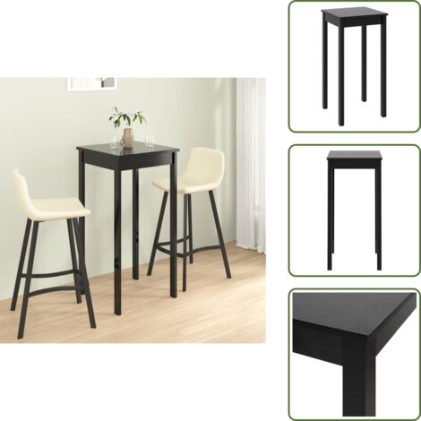 Wohnzimmer - vidaXL Bartisch MDF Schwarz 55x55x107 cm - Essbereich