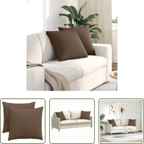 Wohnzimmerkissen -  Sofakissen 2 pcs Braun 50 x 50 cm Stoff