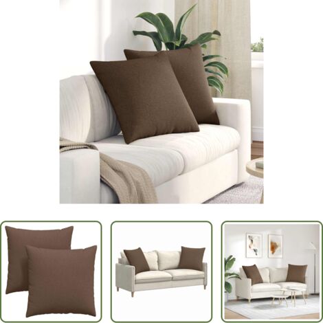 Wohnzimmerkissen -  Sofakissen 2 pcs Braun 80 x 80 cm Stoff