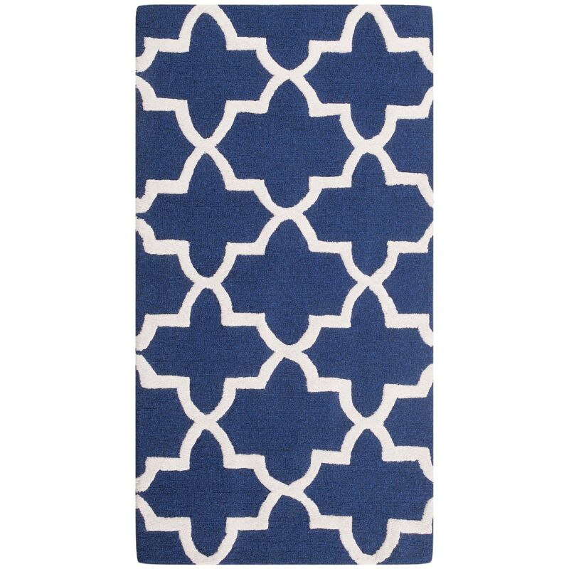 Beliani Teppich Silvan Marineblau 80 X 150 Cm Wolle