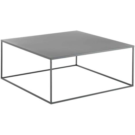 Wohnzimmertisch aus Metall anthrazitgrau 80x80cm Omaha bis