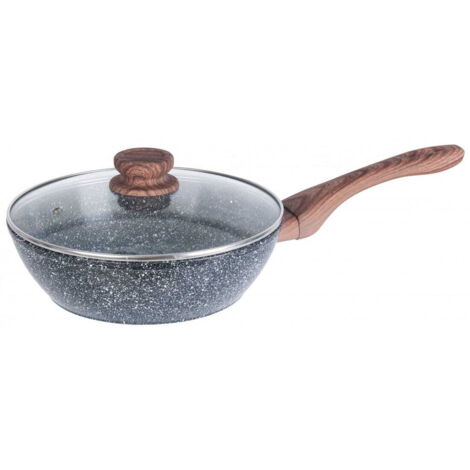WOK EN GRANIT 24cm BOIS DE GRANIT KINGHOFF KH-1583