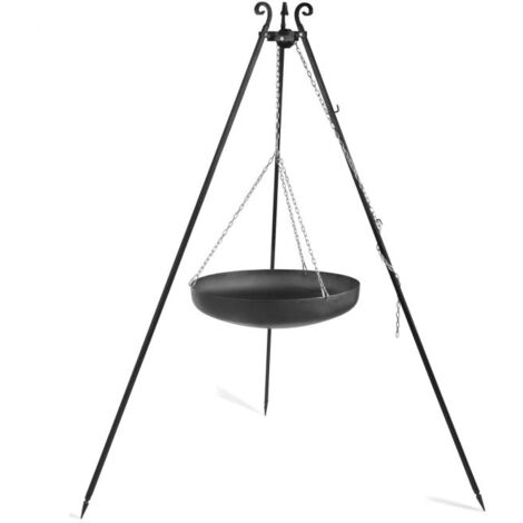 Wok suspendu sur trépied, acier, 180cm de hauteur, 60cm de diamètre, CookKing, 111010