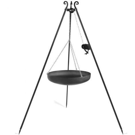 Wok suspendu sur trépied, acier naturel, manivelle inclue, CookKing, 111021