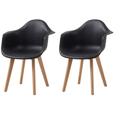 Wokaka Lot de 2 Chaises - Chaises de Table Massif - Chaises de Salle à Manger Scandinaves - Gris