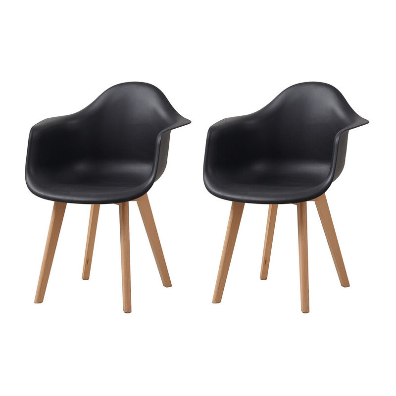 Wokaka Lot de 2 Chaises - Chaises de Table Massif - Chaises de Salle à Manger Scandinaves - Gris